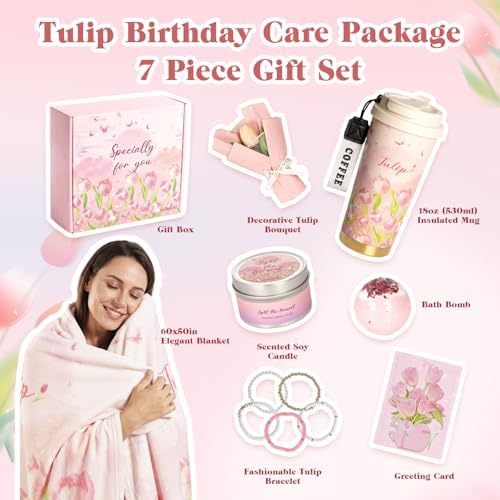 Mothers Day Gifts for Women Tulip Self Care Spa Gift Basket Birthday Gifts - Image 3