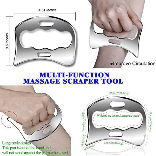 BYYDDIY-3 in 1 Stainless Steel-304 Muscle Scraper Tools Set,Scraping Massage Tools for Physical Therapy,Derma Edge & GuaSha Massage Scraper Tool - Image 5