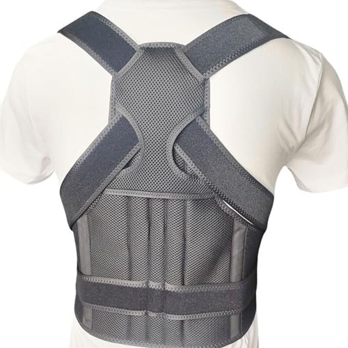 Posture Corrector for Men & Women – Adjustable Back Brace for Upper Back, Shoulder & Neck Support – Breathable, Adjustable & Comfortable for Everyday Wear (Black, Medium) by Unknown