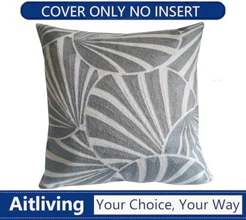 Throw Pillow Covers Gagliano Decorative Lumbar Pillow Sham Silver Grey Art Deco Fans Geometric Abstract Circles Pillowcase Gray Limestone 18"x18",Cotton Canvas 45x45cm - Image 7