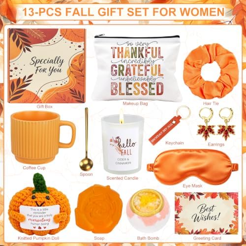 Fall Gifts Baskets for Women, Orange Relaxing Spa Gift for Thanksgiving - Image 2
