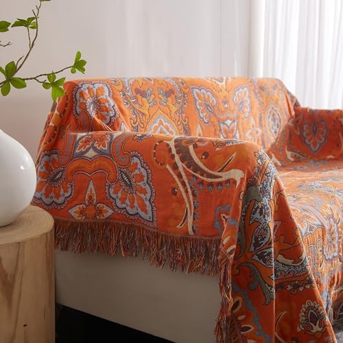 Boho Throw Blanket for Bed 80”x90”, 100% Cotton Blanket for Couch Sofa - Image 5