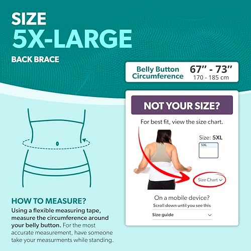 BraceAbility Plus Size 5XL Bariatric Back Brace - Obese Support Girdle for Lower Lumbar Back Pain in Big and Tall, Extra Large, Heavy or Overweight Men and Women (Fits 67"-73") - Image 2