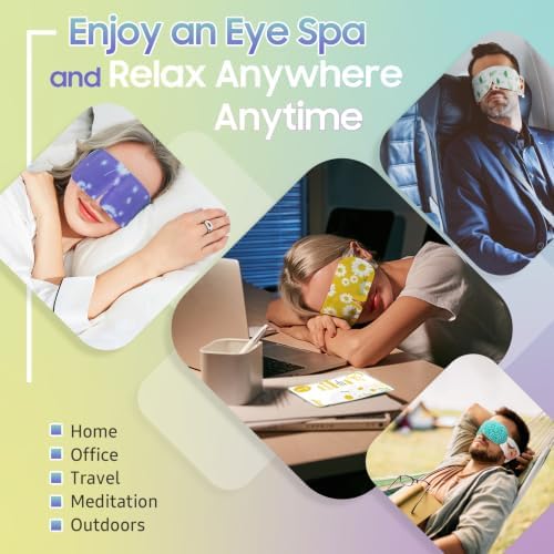 BeHoomi 20 Packs Steam Eye Mask, Heated Eye Mask Warm Compress for Eyes, Disposable Self Heating Steam Mask for Home, Sleep, Spa, Travel Essentials & Relaxation Gifts for Women (Variety) - Image 6