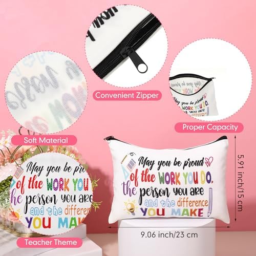 18 Pcs Teacher Christmas Appreciation Gifts Set for Women, 2026 Christmas Thank You Gifts Makeup Bags Enamel Mugs Socks Bulk Present for Teacher's Day Merry Xmas - Image 6