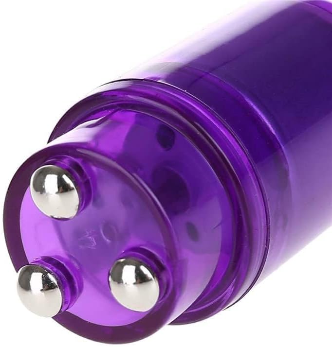 Small Mini Massager Handheld Portable Tool for Women with 4 Heads Pocket Pen for Face Neck Head Back and Shoulder (Blue Purple Color) - Image 5