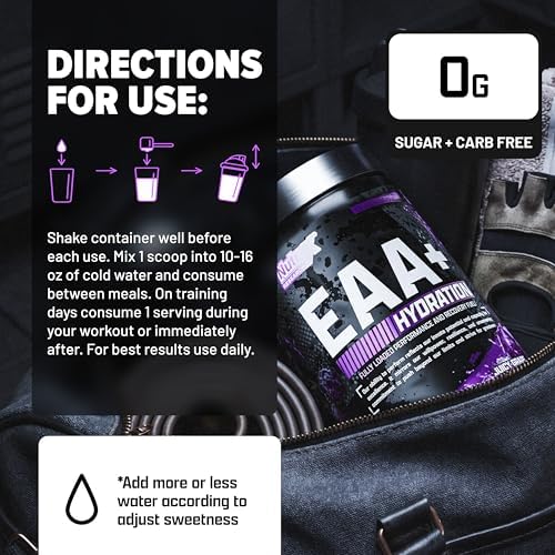 Nutrex Research EAA Hydration | EAAs + BCAA Powder | Muscle Recovery, Strength, Muscle Building, Endurance | 8G Essential Amino Acids + Electrolytes | (Packaging My Vary) 30 Servings (Juicy Grape) - Image 6