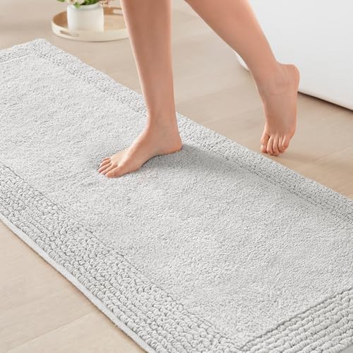 Madison Park Splendor Reversible 100% Cotton Bath Runner, 24 x 72, Grey by MADISONPARK