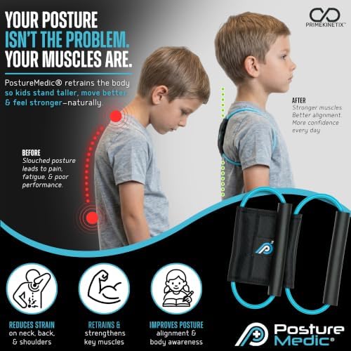 PostureMedic Original Strength Dynamic Posture Corrector for Men & Women – Active Resistance Training System for Back, Neck & Shoulder Pain Relief – Strengthen Muscles & Improve Alignment - Size XS (Light Blue) - Image 2