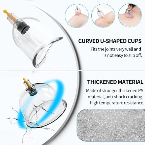 Cupluw Cupping Set, 24 Cups Cupping Kit for Massage Therapy, Chinese Cupping Therapy Set with Magnetics, Professional Vacuum Cupping Set for Cellulite Reduction Muscle Pain Relief with Manual Pump - Image 5