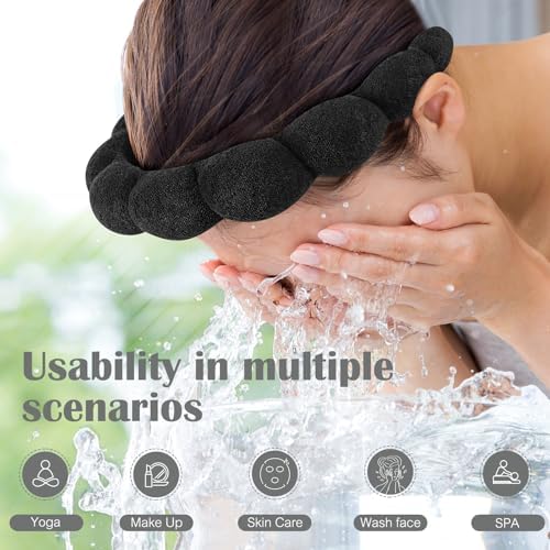 Ztomine Spa Headbands for Washing Face or Facial, Set of 2 Skincare, Terry Cloth Headband Combo Pack - Puffy Makeup Headbands for Face Washing, Mask, Skin Treatment - Image 2