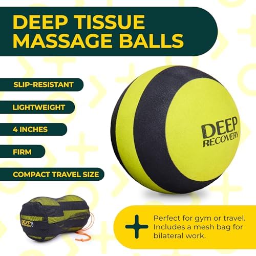 Deep Recovery Yoga Deep Tissue Massage Ball Set, Firm Density – 4-Inch Myofascial Release Balls for Feet, Back, Neck, Legs & Arms – Trigger Point & Mobility Therapy (2-Pack) - Image 4
