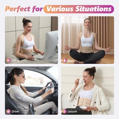 Posture Corrector for Women and Men, Adjustable Shoulder Straightener with Full Back Support, Relief for Lower & Upper Back Pain, Spine, Scoliosis Relief (Beige, Medium) - Image 6