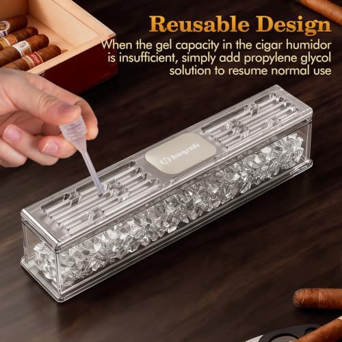 Pre-Filled Cigar Humidifier (2-pack)– Ready-to-Use Crystal Gel Humidifier, Cigar Humidor Accessories, Maintains Ideal 65-70% Cigars Humidity - Image 5