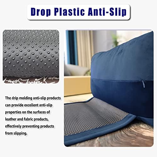 Adjustable Headrest Pillow for Recliners and Armchairs - Non-Slip Velvet Cushion for Neck Support and Pain Relief (Navy) - Image 3