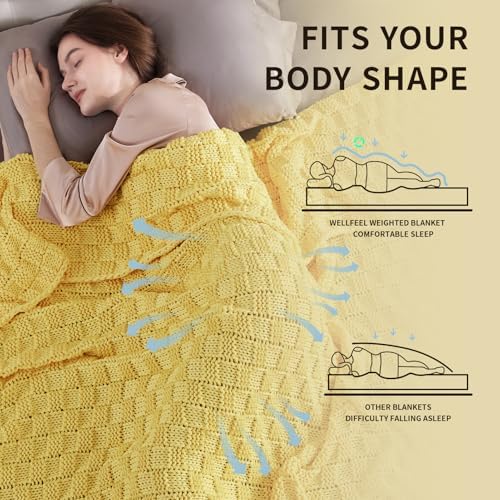 Knitted Weighted Blanket for Adult, No Beads Heavy Blanket 50"x60" 5lbs - Image 3