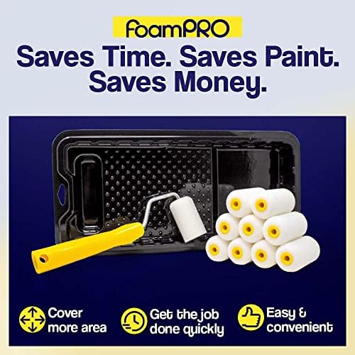 FoamPRO 162 | 2” Fine Finish Paint Roller | Mini Foam Roller (1 Pack) | Foam Paint Roll Cover + Paint Roller Handle | Home Painting Supplies & Paint Tools - Image 5