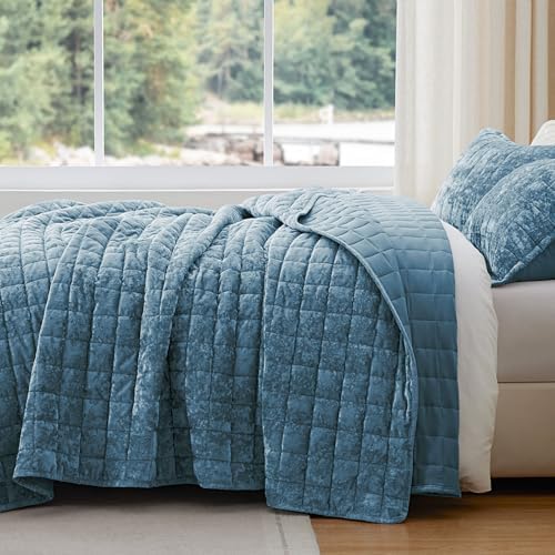 BEDELITE Velvet Quilt Set King Size, Luxury Velvet Comforter Bedding - Image 6