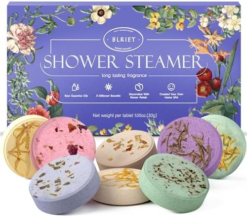 Shower Steamers Aromatherapy Mothers Day Gifts for Women 8 Pack, Shower Bombs Birthday Gift for Mom with Lavender Natural Essential Oils, Self Care Gifts for Women Lover Home Spa by BlrietEnjoytheShower