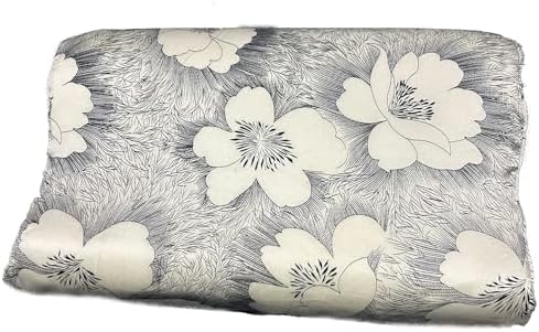 Silk Pillowcase for Memory Foam Pillow Neck Pillow, Pure Mulberry Silk Pillow Case for Cervical Pillow Contour Pillow (Grey White Flower, 20" x 12.5" x 4"/3") by Cozysilk%7CBringNatureHome