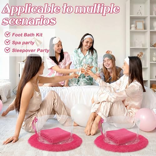 Hunnmingre 18 Pcs Foot Spa Kit for Girls, Rose Red - Image 4