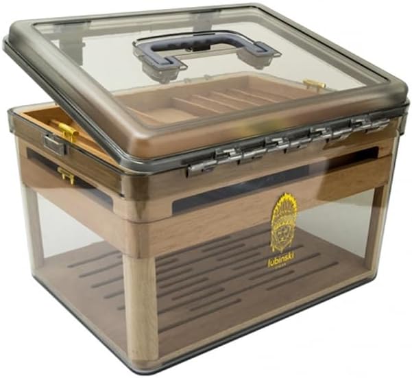 Your Elegant Bar Airview Large Cigar Humidor Box | Lockable Travel Friendly Desktop Humidor with Built-in Digital Hygrometer and Humidifier – Premium Cedar Interior Cigar Case Holds 100 cigars - Image 2
