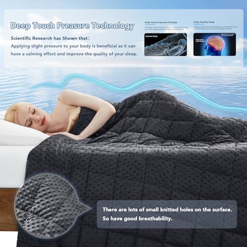 Topcee Weighted Blanket for Adults (20lbs 60"x80"), Minky Dots Heavy Blanket for 190-210lbs Sleeping, Soft, Cozy and Cooling Weighted Throw Blankets, Machine Washable, Grey - Image 3