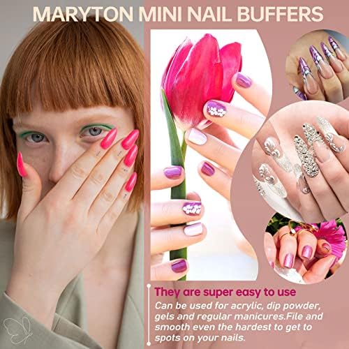 MARYTON Nail Buffer Mini Block Files, 80/100 Grit, Orange, 130 PCS - Image 6