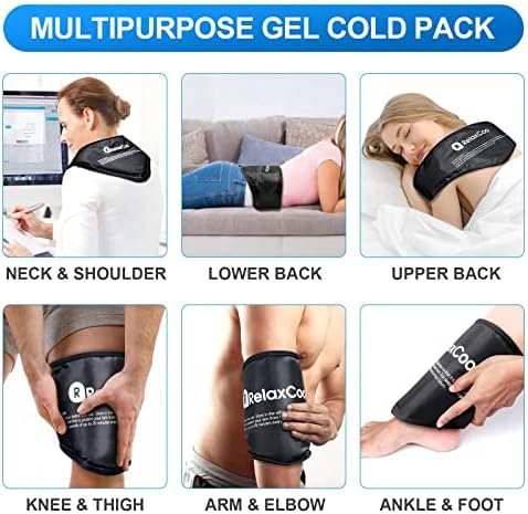 Neck Ice Pack Wrap, RelaxCoo Reusable Gel Ice Pack for Neck Shoulders, Cold Compress Therapy for Pain Relief, Injuries, Swelling, Bruises, Sprains, Inflammation and Cervical Surgery Recovery - Image 5