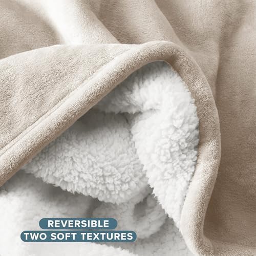 Bare Home Sherpa Fleece Blanket (Twin/Twin XL, Oyster) - Image 5