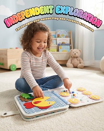 Montessori Busy Book, 8-Page Sensory Activity Toy, Lion - Image 3