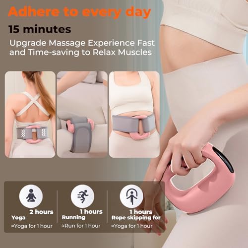 Deep Tissue Percussion Muscle Massage Gun: with Heat, Adjustable Intensity and Speed, Super Quiet, USB-C Rechargeable, Portable, Pain Relief for Athletes and Everyone, Ideal Gift（Pink） - Image 5