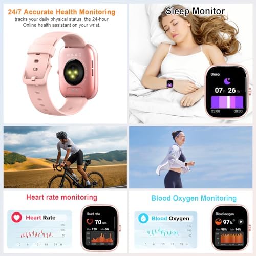 Smart Watch for Women (Answer/Make Call), 1.91"HD Smartwatch with Heart Rate/Sleep Monitor/Pedometer/Calories, 2026 Fitness Watch 110+ Sport Modes IP68 Waterproof Activity Tracker for Android iOS Pink - Image 4