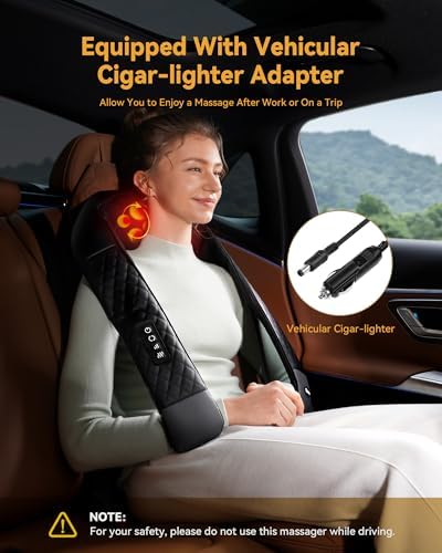 Neck Massager with Heat, Neck Massager for Pain Relief Deep Tissue, 4D Deep Tissue Kneading Massage for Back Leg, Full Body Muscle Pain Relief, Ergonomic Design, Ideal Gift for Women Men, Not Cordless - Image 4