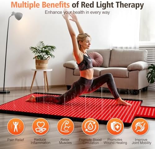 LITDUCK Body Red Light Therapy Mat, Eligible Red Light Therapy Blanket, 2in1 LEDs(660nm& 850nm), Premium Leather, Adjustable Timer & Intensity,76.8” x 33.4” 1370leds - Image 2