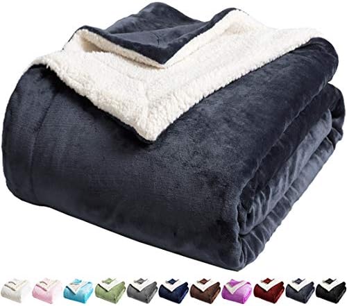 LBRO2M Sherpa Fleece Bed Blanket Super Soft Plush Warm Throw Twin 65"X90" by LBRO2MBedding