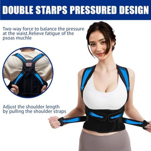 Posture Corrector for Women and Men - Adjustable Back Brace for Pain Relief - Enhances Posture and Provides Lumbar Support - Upper and Lower Back Straightener - Breathable Back Support (Small, Black) - Image 5