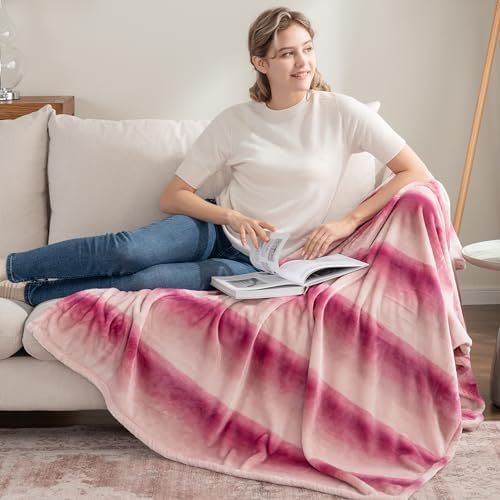 Berkshire Blanket-Classic Heavyweight Soft Printed VelvetLoft® Plush Throw Blanket, Cozy and Fuzzy, Purple Pitch, 50in x 70in - Image 3