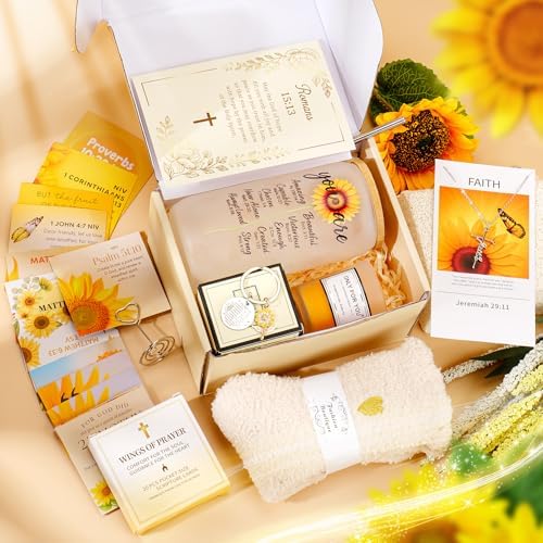 13PCS Christian Gifts For Women Faith -Inspirational Religious Birthday Gifts,Sunshine Box Spiritual Baptism Baskets for Her, Mom,Grandma,Wife,Mothers,Friend, Sister Birthday Valentine's Day Gift - Image 5