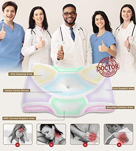 Osteo Cervical Pillow for Neck Pain Relief, Hollow Design Odorless Memory Foam Pillows with Cooling Case, Adjustable Orthopedic Bed Pillow for Sleeping, Support for Side Back Sleepers - Image 3