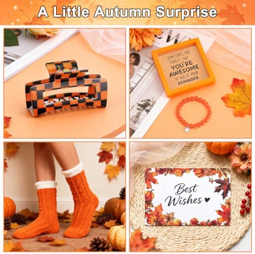 Orange Fall Gifts for Women, Halloween Pumpkin Gifts, Birthday Gift Basket - Image 6