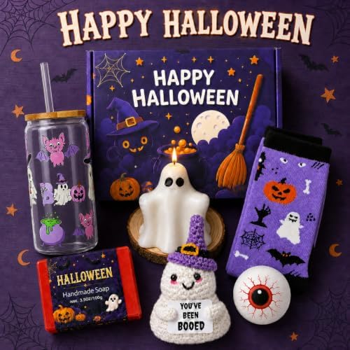 Halloween Gifts for Women Boo Basket with Ghost Cup Self Care Gift Box - Image 4