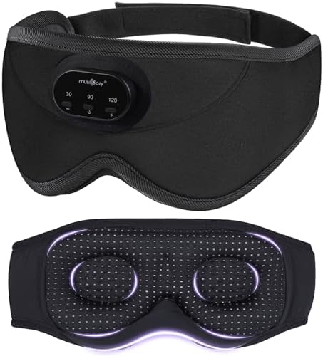 MUSICOZY Sleep Headphones Bluetooth 5.4 with Smart Timer 3D Eye Mask by MUSICOZY