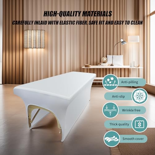 White Lash Bed Cover PU Leather Massage Table Cover Waterproof&Wipeable Protective Cover for Eyelash Extension Bed/Salon Massage Bed/Spa Bed, Odorless and High Elasticity Vegan Lash Bed Topper(6FT) - Image 6