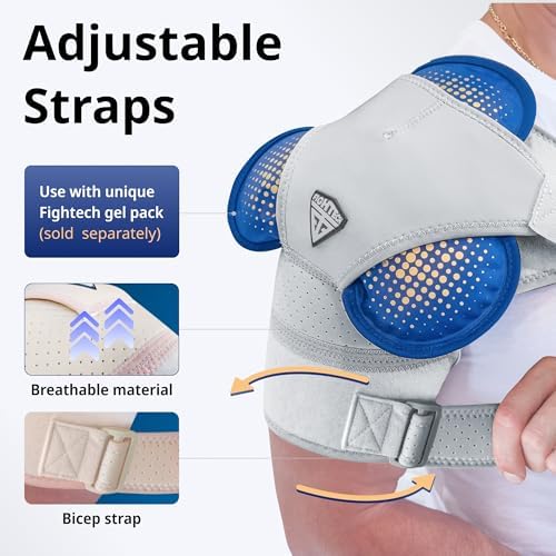 FIGHTECH Rotator Cuff Shoulder Brace for Men and Women - 2 Sizes - Shoulder Support - Pain Relief - Gray - Large - Fits Most Men - Bicep 12-17" - Image 2
