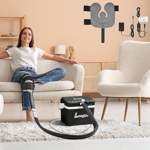Longice Universal Ice Therapy Unit,Cold Therapy Unit with Programmable Timer,Cold Therapy System,Ice Therapy Machine for Shoulder,Knee,Foot (Black) by Longice