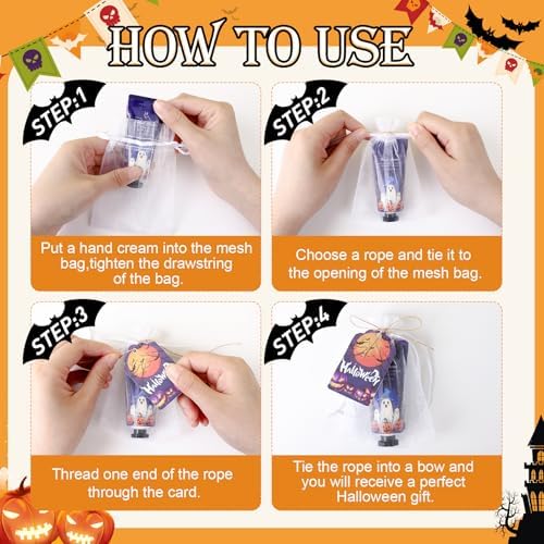 50 Pack Halloween Hand Cream Set with Cards & Bags, Bulk Halloween Gifts - Image 5