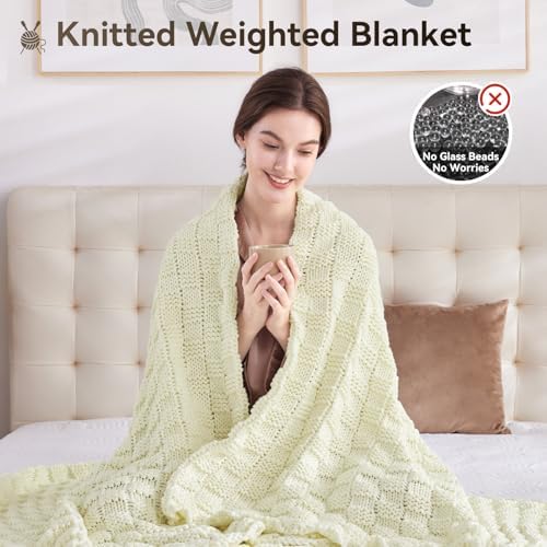 Knitted Weighted Blanket for Adult, No Beads Heavy Blanket 60"x80" 17lbs - Image 5