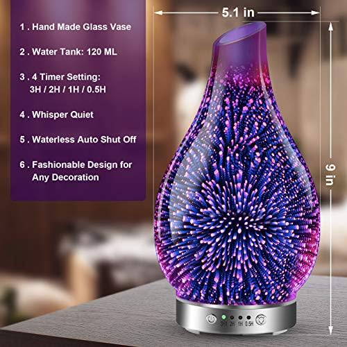MAXWINER Essential Oil Diffusers Ultrasonic 3D Glass Aromatherapy Diffuser - Image 3