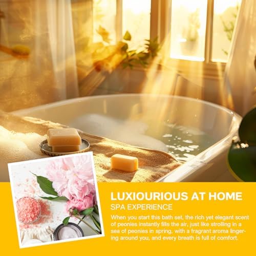 Spa Gift Set for Women, Peony 9 Pcs Bath Salts Set, Relaxation Gifts for Women, Self Care Set, Clean Moisturizing Skin, Gifts for Mom, Wife, Sister, Friend - Image 5